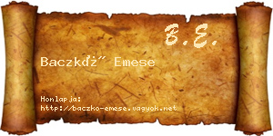 Baczkó Emese névjegykártya